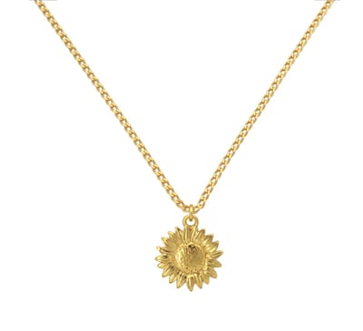 ARLIZI 2218 Ketting zonnebloem hanger - verguld - 46 cm
