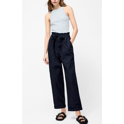 French Connection Cotton Paper Bag Trouser Black Maat: S | Pantalons Outlet | Dames | Zwart