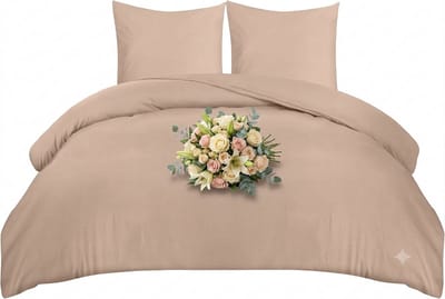 Livatto Dekbedovertrek Set Beige 155x220cm - Zachte Microvezel met 2 Kussenslopen 80x80cm