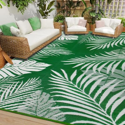 Buitentapijt, terras, groen, 245 x 305 cm, waterdicht, groot tapijt voor buiten, kunststof, tuin, opvouwbaar, weerbestendig, uv-bestendig, tapijt voor buiten, balkon, picknick