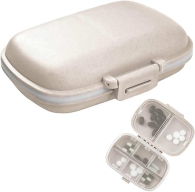 Reis Pillendoos met 8 Compartimenten, Compacte Medicijnopberger voor Vitaminen en Supplementen, Ideaal voor Pocket en Handtas