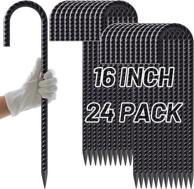 Grondankers - Haringen Tuin - Tent Vastzetten - Extra Zwaar Staal - 24 Stuks - Zwart
