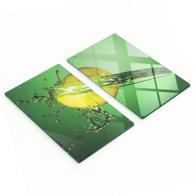 Geharde multifunctionele decoratieve glazen borden Apple Water 2x30x52 cm