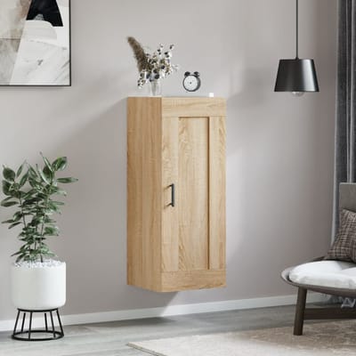 vidaXL - Wandkast - 34,5x34x90 - cm - bewerkt - hout - sonoma - eikenkleurig