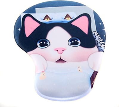 Ergonomische Muismat met Gel-Polssteun en Cartoon Motief - Comfortabele Werkplek Accessoire