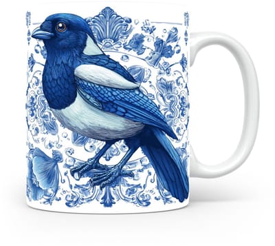 Mok Magpie Beker voor koffie of tas voor thee, cadeau voor dierenliefhebbers, moeder, vader, collega, vriend, vriendin, kantoor, opa, oma, hond, kerst, sinterklaas, verjaardag