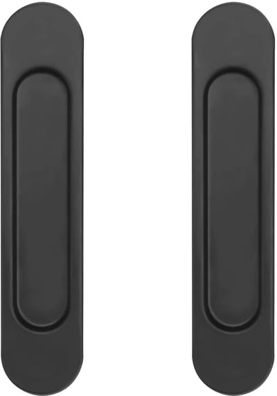 Schuifdeurgreep, inbouwgrepen zonder boren, voor schuifdeuren, kasten, laden (matzwart) 2 stuks