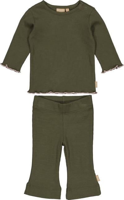 Levv Meisjes Set Shirt Fia en Broekje Franca Olive maat 56