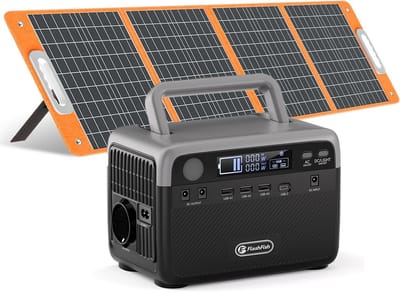 Draagbare Power Station 230Wh met 100W Zonnepaneel voor Camping en Noodstroom