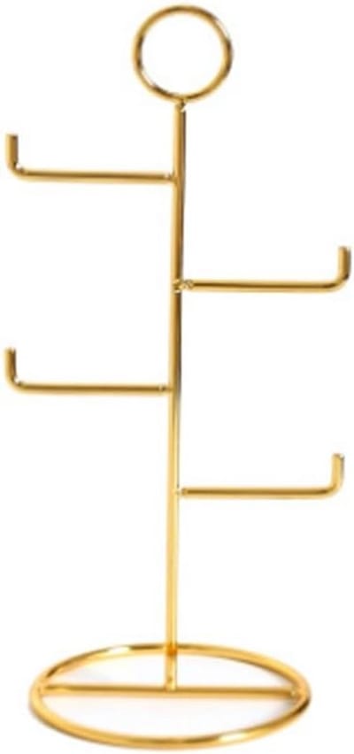 Sieraden Organizer T-Bar met Display voor Kettingen, Oorbellen, Armbanden en Ringen in Goud