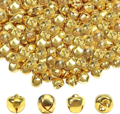 200 Stuks Mini Jingle Bells 10mm Gouden Kerstbelletjes voor DIY Decoratie en Feestdagen