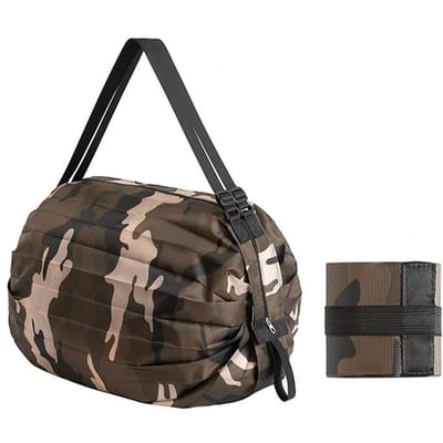Sac de Rangement Pliable avec Poignée Sacs à Main de Voyage Portables Camouflage Grande Capacité Sac de Shopping