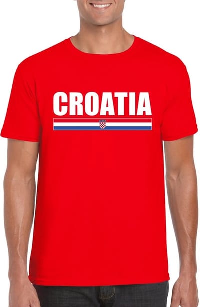 Rood Kroatie supporter t-shirt voor heren - Kroatische vlag shirts S