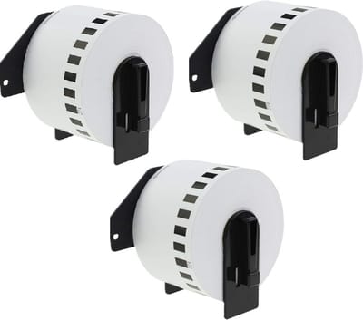 Label Tape Geschikt voor Brother DK-N55224 | 54 mm x 30,48 m | Zwart op wit - 3 stuks - Geschikt voor: QL-500 QL-550 QL-560 QL-570 QL-580N QL-650TD QL-1050N QL-1060N QL-700 QL-710W QL-720NW QL-800 QL-810W QL-820NW TD-2130N QL-600 QL-1100 QL-1110