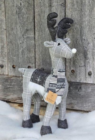 La Galleria - Staand hertje grijs H50cm Kerstdecoratie