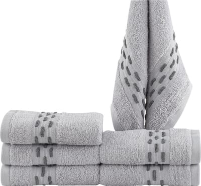 Homéé® Gastendoekjes golf jacquard 550g. m² 30x50cm 100% katoen badstof set van 6 stuks grijs