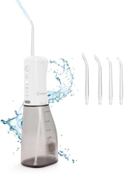 Wellhealth - Krachtige waterflosser met 4 opzetstukken - Waterflosser