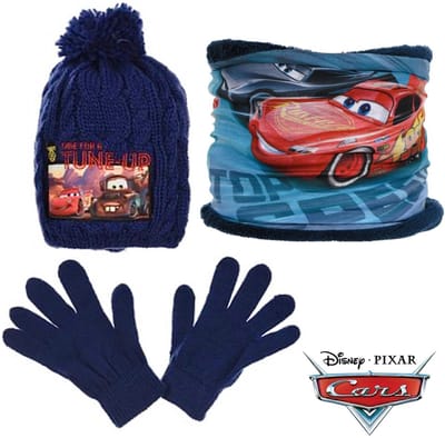 Disney Cars Set - Winterset - Muts + Col + Handschoenen - Donkerblauw - Maat 52 cm (± 2-4 jaar)