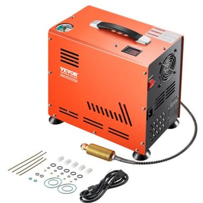 VEVOR PCP-luchtcompressor, 800W dubbele cilinder PCP-luchtbukscompressor, 310 bar/30 MPa met ingebouwde ventilator, automatische stop | Olievrije paintballtankcompressor voor luchtbuks, duikfles