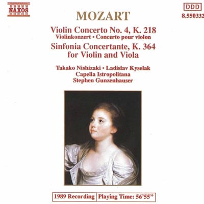 Ladislav Kyselak, Takako Nishizaki, Capella Istropolitana - Mozart: Violin Concerto 4 | Sinfonia Concert (CD)