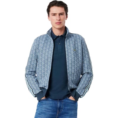 Lacoste Heren-trainingsjack met monogram in jacquard (Blauw)