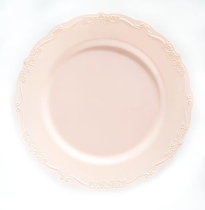 Decorline -40 delig Serviesset met elegante herbruikbare plastic borden, Casual collectie, hoogwaardig vintage servies ,Roos serviesset voor Kerstmis,Bruiloften, Verjaardagen, Feesten en Evenementen.