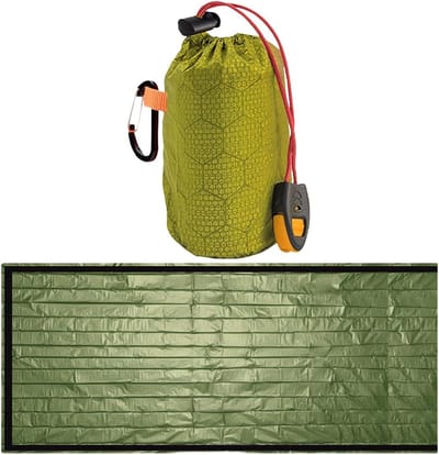 Overlevingsslaapzak - Thermo deken - Outdoor avonturen - Waterdicht materiaal - 3-persoons - Leger Groen