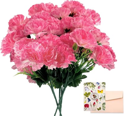 Boeket Kunstbloemen Roze Anjers met Stelen voor Decoratie