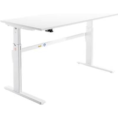Schäfer Shop  Select Bureau, elektrisch in hoogte verstelbaar, rechthoekig, C-poot, wit/wit, B 1800 mm