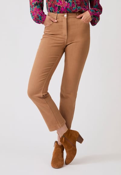 Damart - Jeans straight fit 7/8 Perfect Fit by Damart - Dames - Bruin - 36