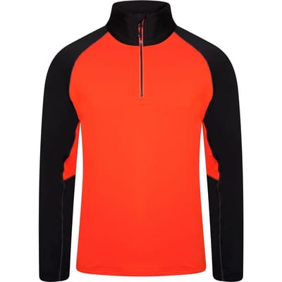 Dare 2B Heren Fuser Core Stretch Half Zip Thermo Top (Amberkleurige gloed/zwart)