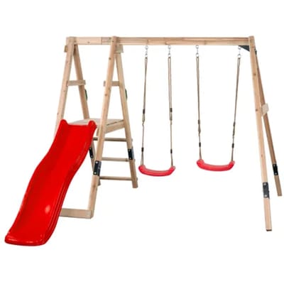 Swingking Schommel Ava Met Glijbaan Rood 235x274x185cm