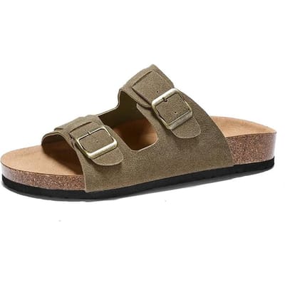 Heren Leren Sandaal voor Mannen Strandsandalen Heren Comfortabele Pantoffel Originele Merken Schoenen Zomer Heren 2025 Designer Herenschoenen 38 groen