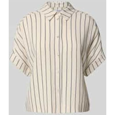 Korte blouse van een mix van viscose en linnen, model 'VIVA'