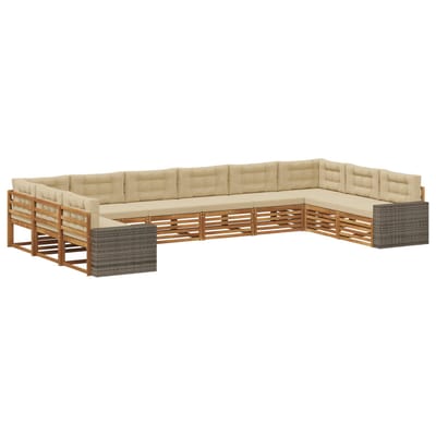vidaXL - Sofa-Sets - 10 - st - Massief - Acacia - Hout