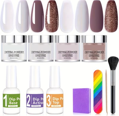 Livano Dipping Powder Nails Set - Dipping Powder Starters Kit- Dip Nagels - Dip Powder Nagels