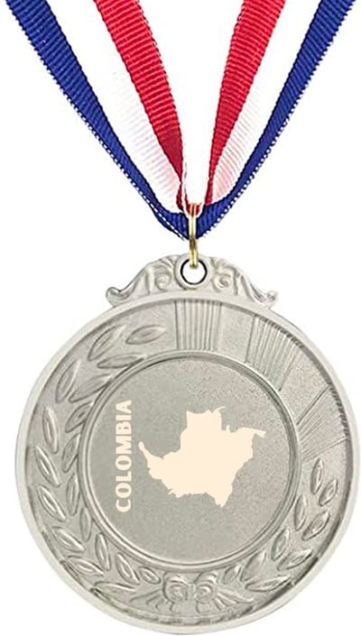 Akyol - colombia medaille zilverkleuring - Piloot - colombia cadeau - beste land - leuk cadeau voor je vriend om te geven