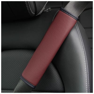 Dailygoods- Gordelkussen 2 stuks - Zacht Comfort - Schouderriemkussen - Bescherming Veiligheidsgordel - Universeel - Leer 6,5 x 23 cm - Veiligheidsgordelhoes
