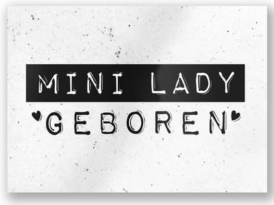 Paper Dreams Kaart Mini Lady Geboren 15 X 10,5 Cm Papier Zwart/wit