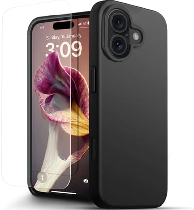 Hoesje Geschikt voor iPhone 16 Plus Telefoonhoesje Zwart Case Met Screenprotector