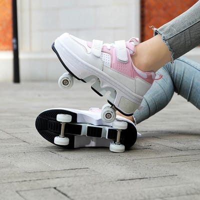 Rolschaatsen Deformeerbare Schoenen Vierwielige Wegloopschoenen Vierwielige Inkrimpbare Jongens- en Meisjes Burst Schoenen Kinderschaatsen 40