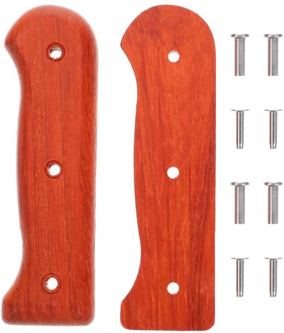 Dailygoods- Keukenmes Ergonomisch Houten Handvat - Verwisselbare Snijgreepplaten