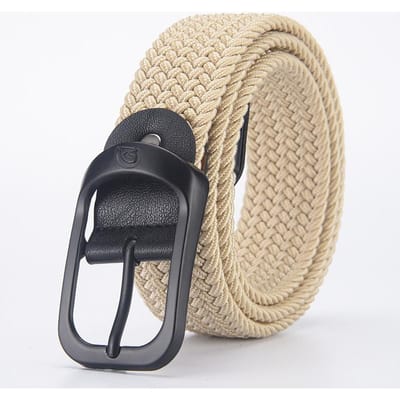Heren Riem Casual Geweven Elastische Riem Outdoor Sporten Dames Riem Klimmen Werkriem Jeans Pak Broek Heren en Dames Universeel 105cm beige