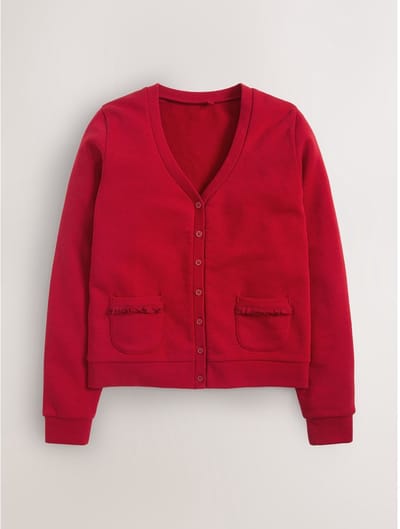 Next - Meisjes - Katoenrijk jersey schoolvest met zakken met ruches - Rood