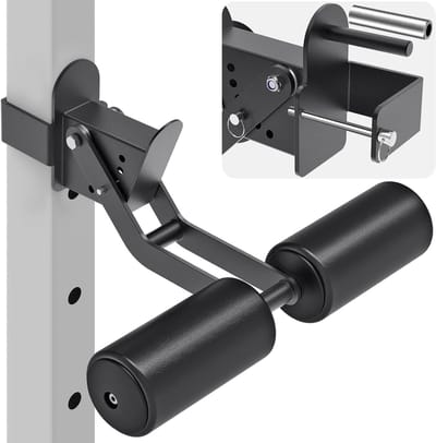 Verstelbare Hamstring Curl en Squat Rack Accessoire voor Power Rack - Ideaal voor Thuis Gym met Premium Lederen Afwerking en Stevige Bevestiging