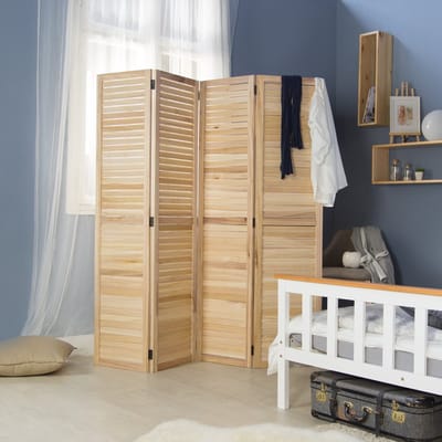 Homestyle4u Kamerscherm - 160x170 cm - Naturel - 3-delig