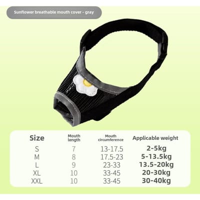 Zonnebloem Ademend Mondkap Hond Mesh Ademend Mondkap Anti-bijten, Anti-blaffen, Anti-eten Huisdier Masker, Anti-blaffen Apparaat S