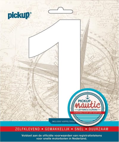 Pickup Nautic plakcijfer 150mm wit 1