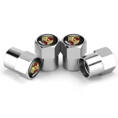 4 Stuks Metalen Auto Wiel Band Ventiel Bandventiel Stofdichte Kap Voor Porsche Macan Panamera Cayenne Taycan Boxster Cayman 911 Stickers
