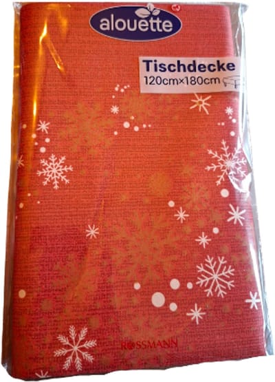 Kerst Papieren Tafelkleed - 120x180 cm | Rood met Sneeuwvlokken | Alouette - Wegwerp Papieren Tafelkleed